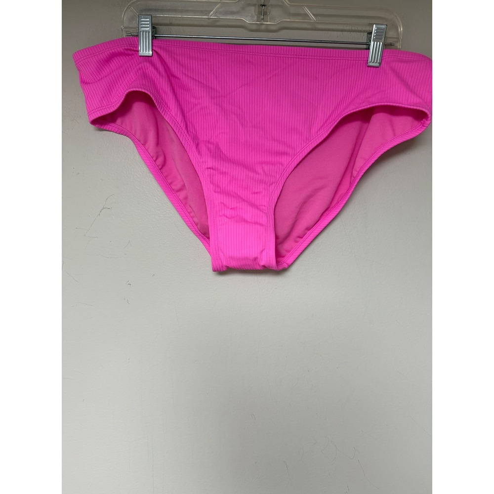 Xhilaration Ribbed High‎ Waist Bikini Bottoms Pink Plus Size 1X